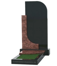 Памятник из коричневого и черного гранита, как символ вечных вопросов судьбы